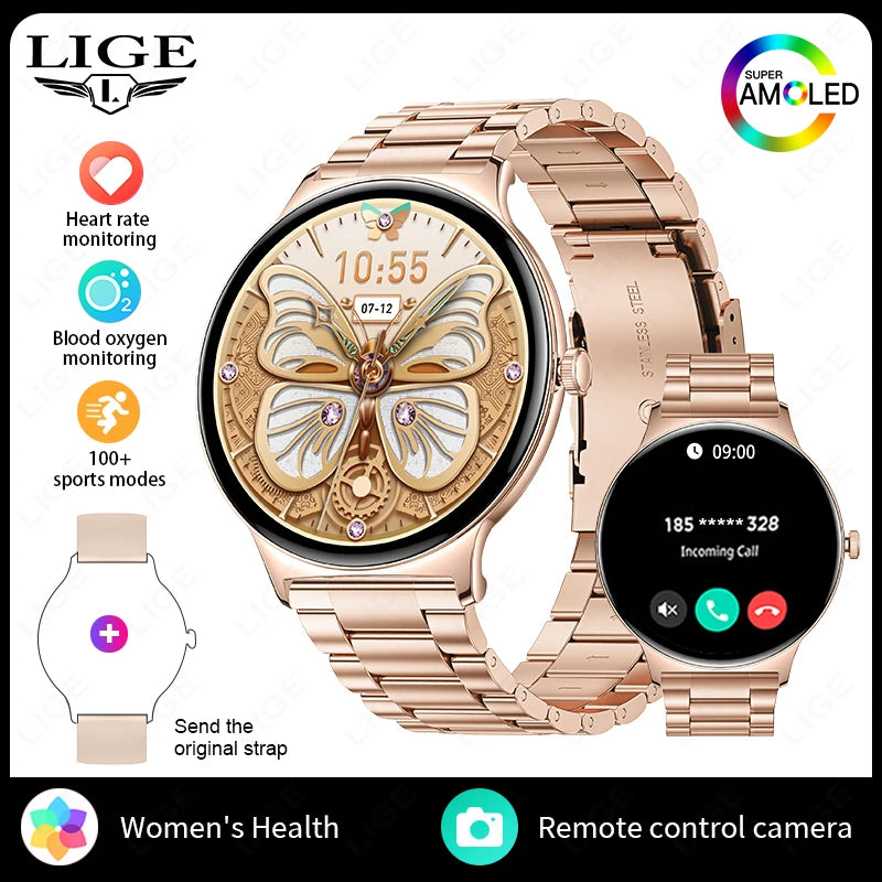 Männer und Frauen Smartwatch mit Fitness Tracker und Blutdruck Monitor