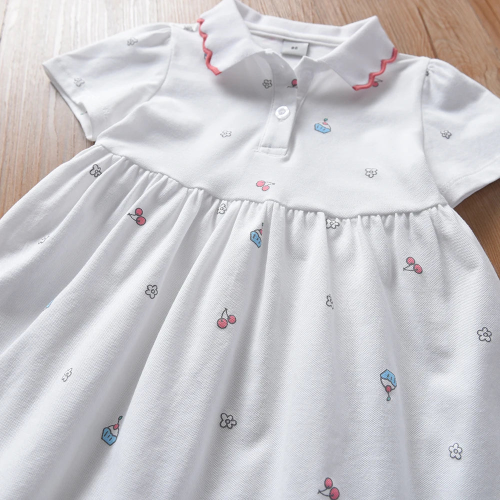 Baby Mädchen Kleid Sommer Kurzarm Baumwolle Kleidung für Kinder im Alter von 2-6 Jahren Süßes lässiges Outfit