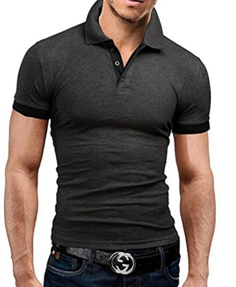 Klassisches Herren-Poloshirt mit amerikanischem Revers, Knopfleiste und langen Ärmeln – ideal für den Herbst