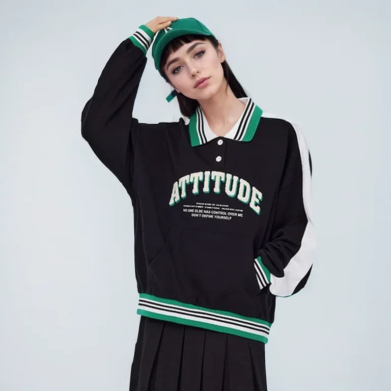 Semir 2024 POLO Shirt Frauen Oversize Brief gedruckt Kontrast Farbe Sport Mode grundlegende Neue Frühling Tops Shirt