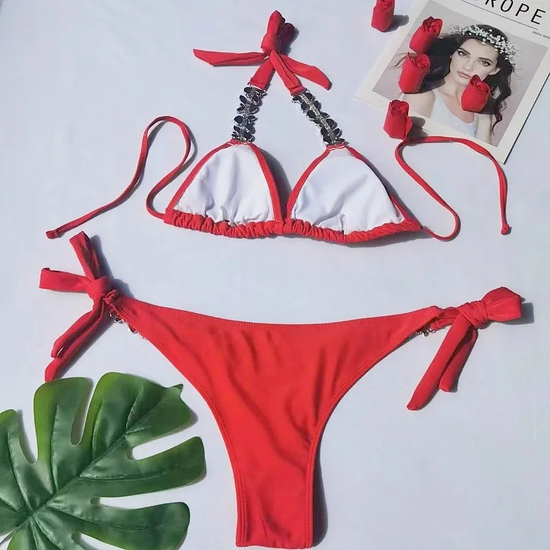 Sexy Damen-Bikini-Set mit vier Teilen – ideal für Strand und Pool