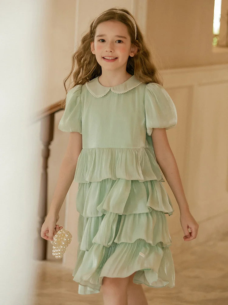 Ärmelloses weißes Sommerkleid für Mädchen mit Blumenmuster – festliches Ballkleid aus Tüll für Hochzeiten und Geburtstagsfeiern