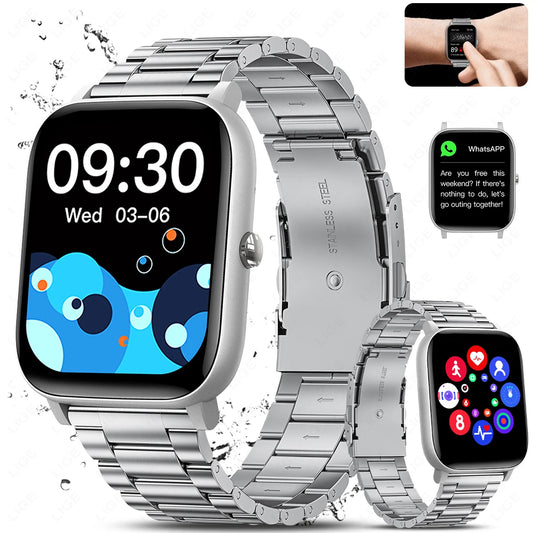 LIGE 2025, Smart Uhren Männer Frauen Voller Touchscreen Drahtlose Anruf Wasserdichte Sport Fitness Tracker Smartwatch Dame Reloj Mujer