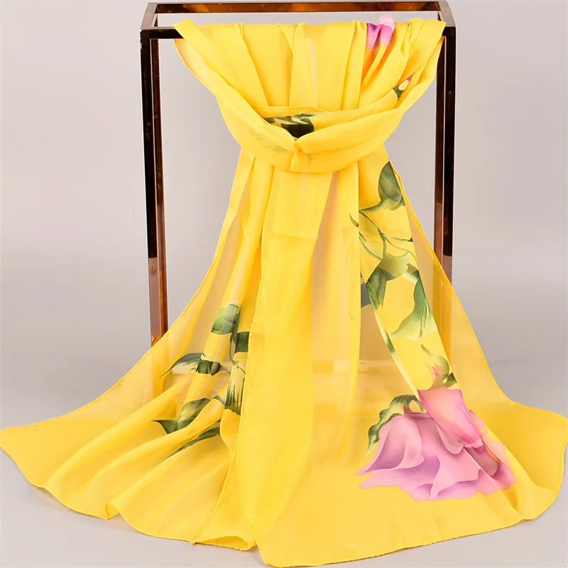 Damen Chiffon Hijab Schal gepunktet Strand Sommer Pareo Bandana muslimisch