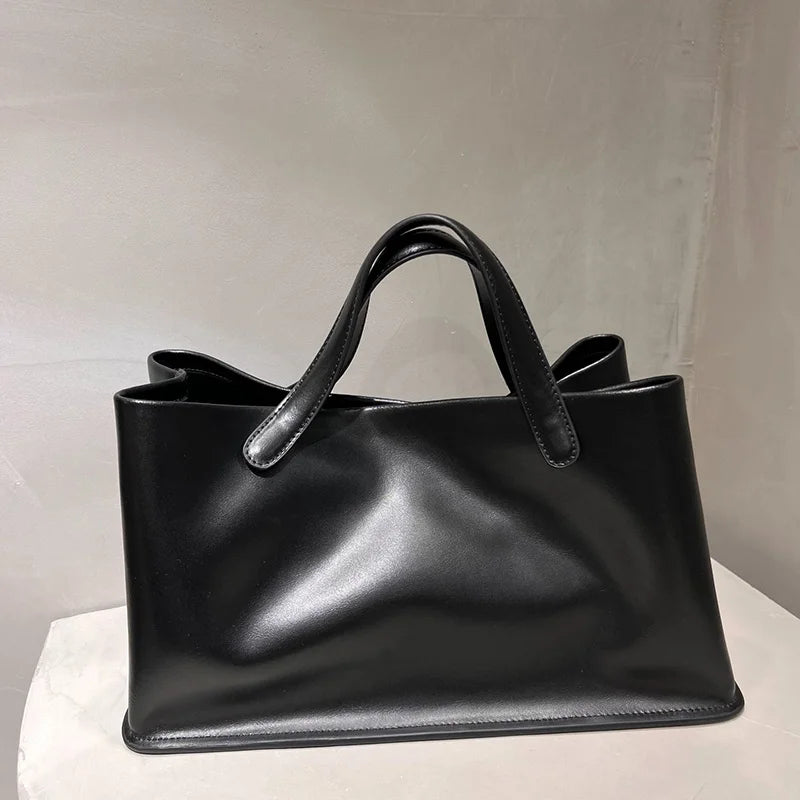 Spaltleder Handtasche | Große Kapazität Top-Handle