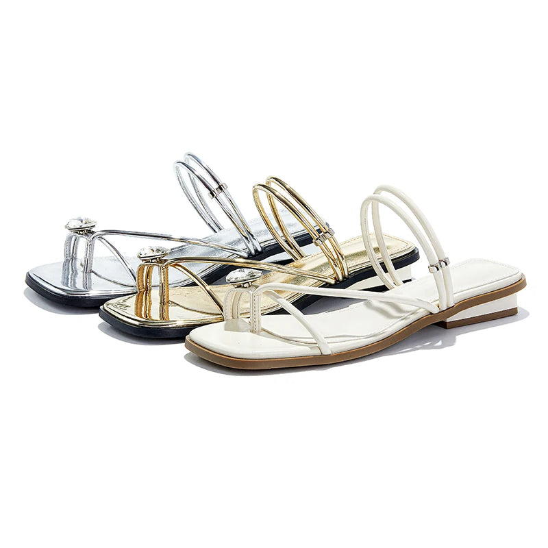 AIYUQI Damen-Hausschuhe, Sommer 2022, neue rutschfeste Dünnriemen-Sandalen für Damen, große Zehen-Clipping-Flip-Flops für Damen