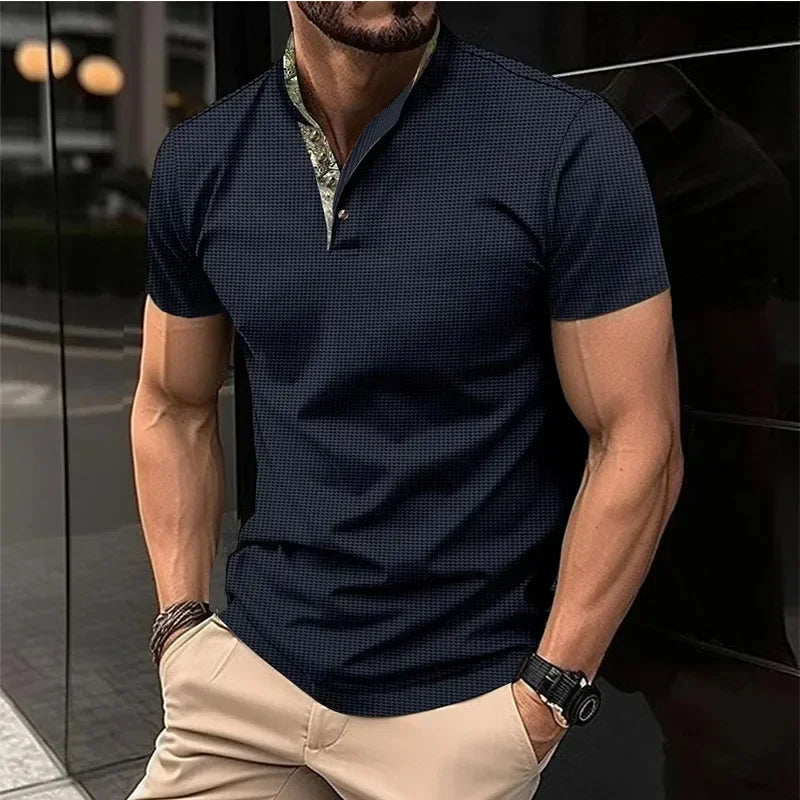 Herren-Polo-T-Shirt mit kurzen Ärmeln und Knopfleiste – große Größen, ideal für den Sommer