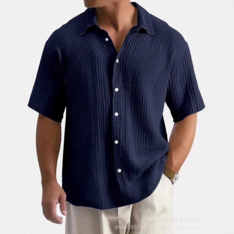 Herren-Sport- und Freizeitshirt aus Baumwoll-Leinen mit Trägern, Brusttasche und Kapuze – Langarm und einfarbig im trendigen Design