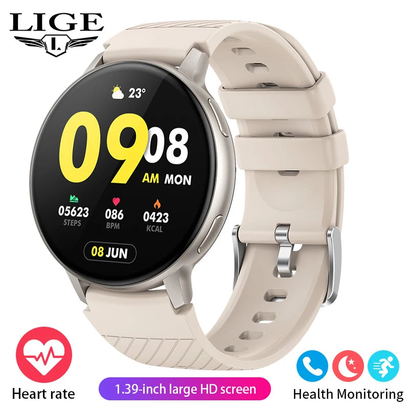 LIGE Neue Smartwatch mit Sprachanruf, 1,39 Zoll HD-Display, Smartwatch, Herzfrequenz-Gesundheitsüberwachung, Sport-Smartwatch für Männer und Frauen 2024
