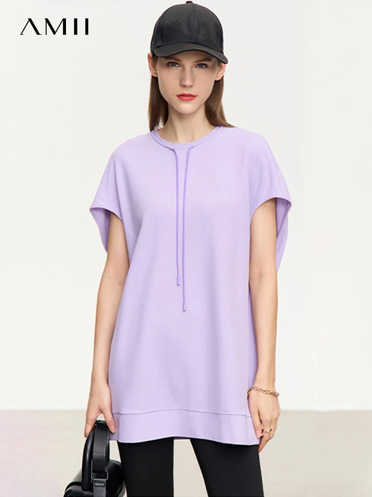 Damen T-Shirt im minimalistischen Stil mit lässigen kurzen Ärmeln