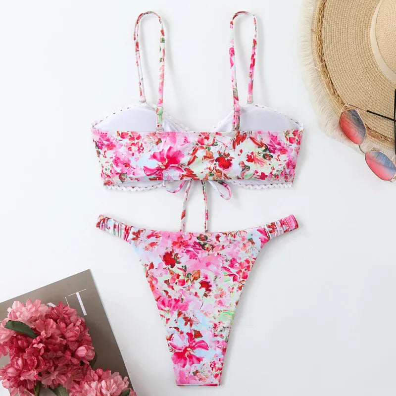 Sommerlicher Push-Up-Bikini im brasilianischen Stil – ideal für Strand und Pool