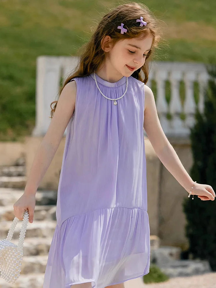 Ärmelloses Sommerkleid mit kleinen Blumen für Mädchen und passende Mutterkleid-Option aus 100% Baumwolle – ideal für den Strandurlaub