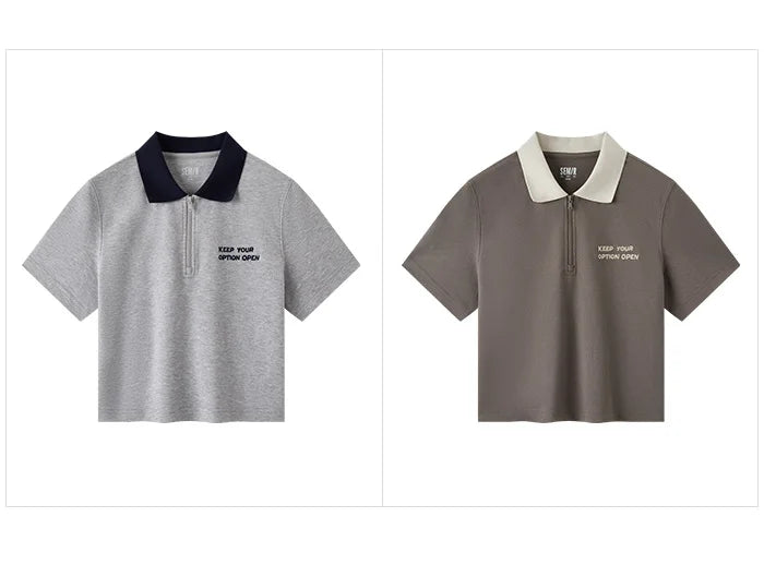 Semir Polo Shirt Frauen kurze Buchstaben Stickerei 2024 Sommer neue anti bakterielle Textur Top Temperament