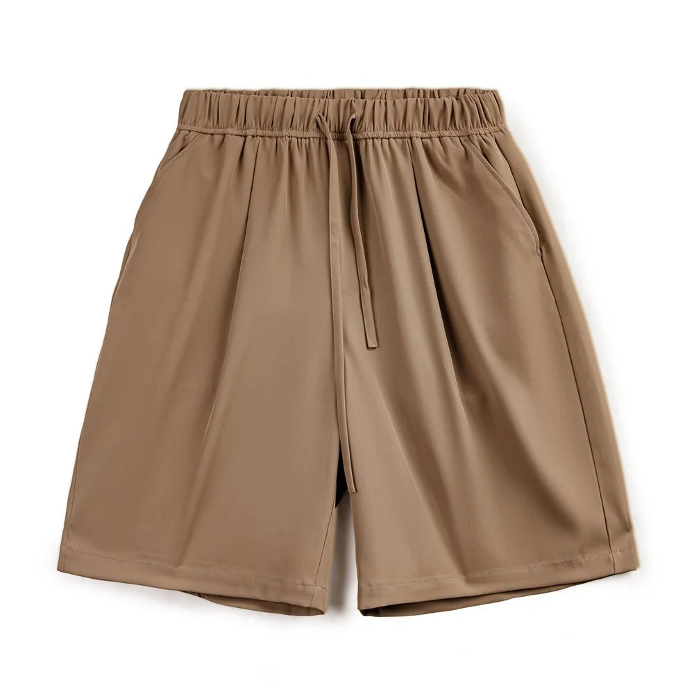 Herren Shorts aus Anti-Falten-Tuch mit elastischer Taille und lockerer Passform