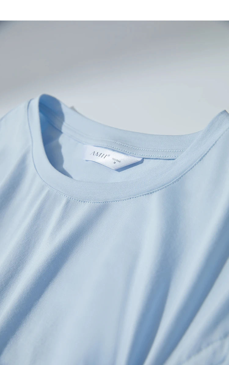 Damen Sommer T-Shirt mit Rundhals und Kordelzug in lässiger Form