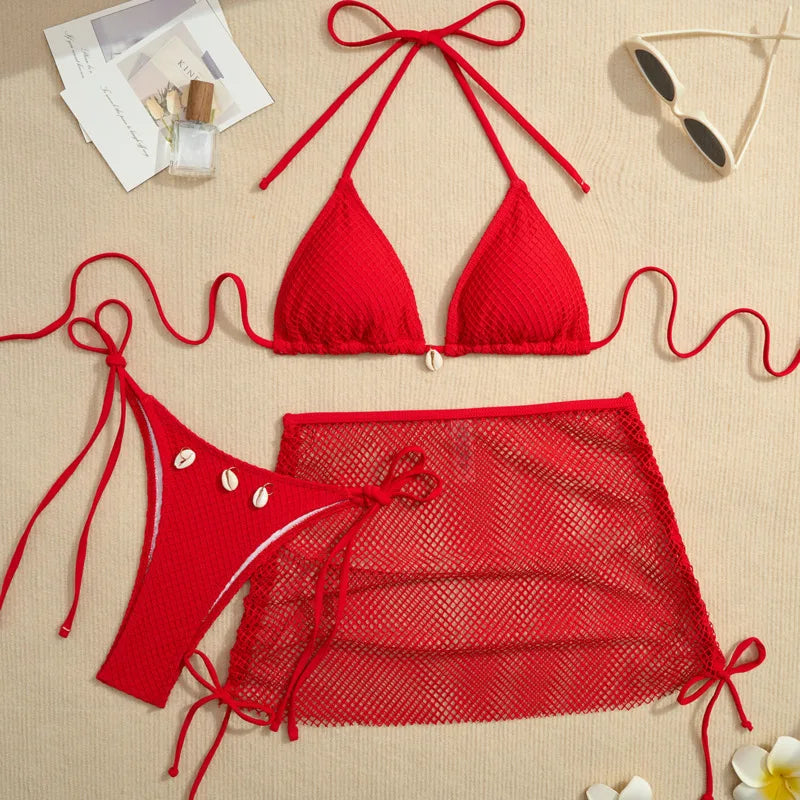 Sexy Bikini-Set mit Push-up und hoher Taille – Perfekt für Strand und Pool