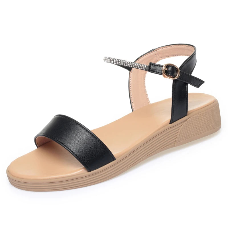 Damen Römische Sandalen Offene Zehen Flach