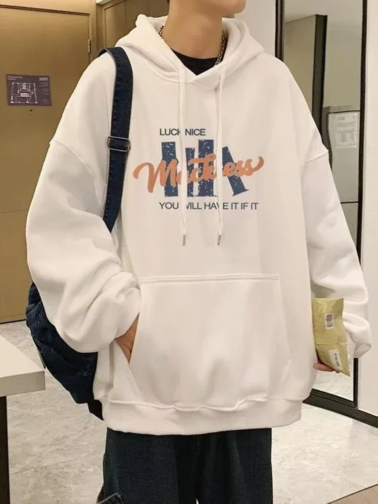 Herbst Brief Gedruckt Pullover Hoodies Männer der 2025, Neue Langarm Mit Kapuze Sweatshirt Casual Baumwolle Fleece Y2K Streetwear Hoody