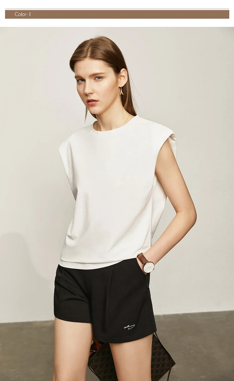 Damen T-Shirt im Retro-Stil mit lockerem Schnitt aus mercerisierter Baumwolle