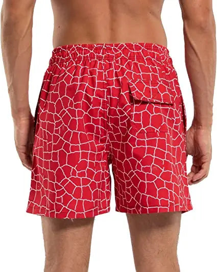 Herren-Badeshorts mit Farbverlauf, schnelltrocknend, mit Reißverschlusstaschen und Mesh-Futter – modische Schwimmshorts für den Strand
