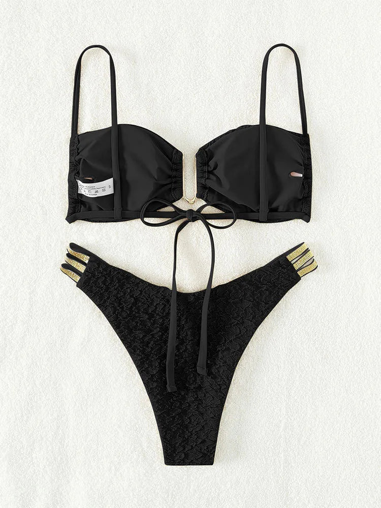 Floraler Bikini-Set mit Push-up-Effekt – Sexy Bademode für Damen am Strand oder Pool