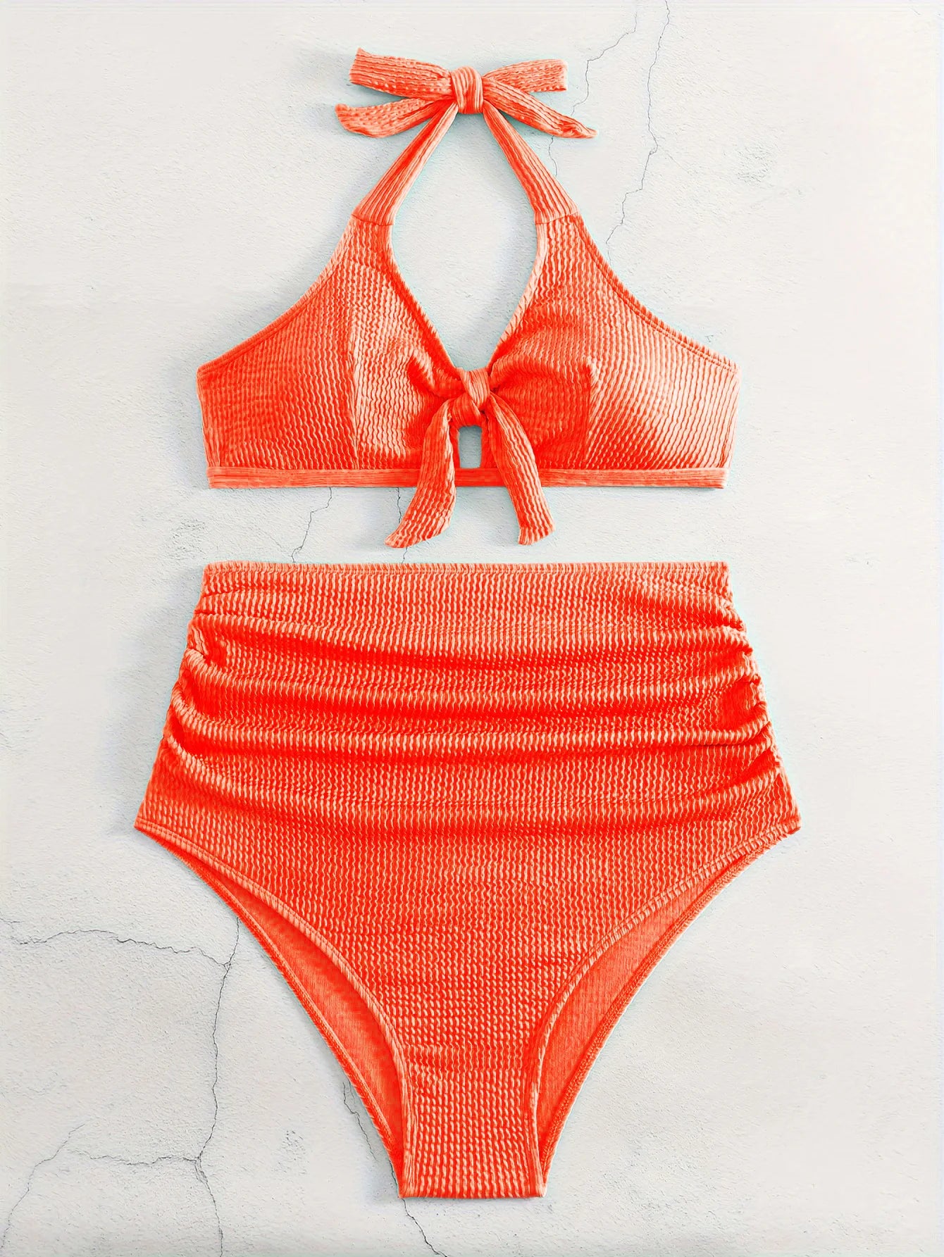 Schwarzer Sexy Tanga-Bikini für Damen in Unifarbe – Brasilianisches Badeanzug-Set für Strand und Pool