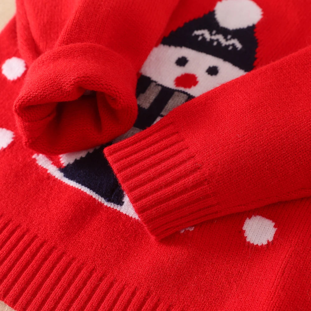 Baby Kinder Pullover Strick Pullover Kleidung Herbst Winter weiche Wolle Kleidung Weihnachten Sweatshirts Jungen Mädchen Schneemann Outfit