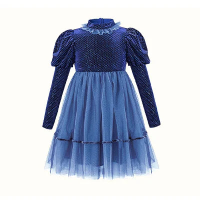 Ärmelloses Kinder-Prinzessinnenkleid aus beigefarbener Gaze mit niedlichem Design – ideal für den Sommer