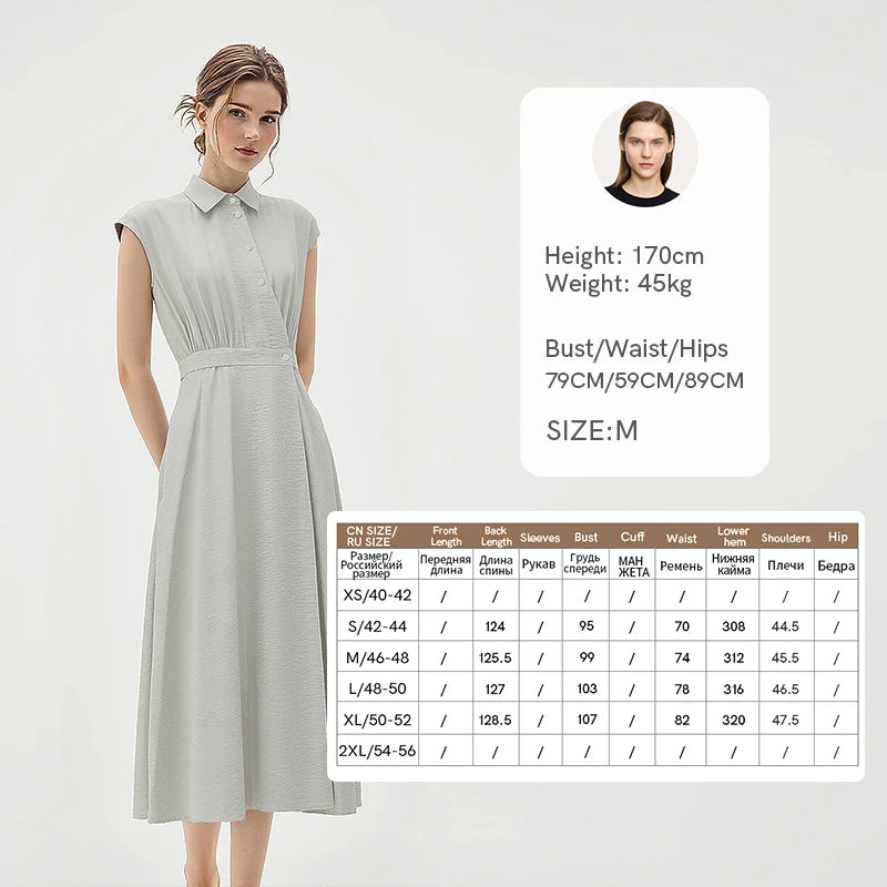 Elegantes Damen Midikleid Mit Reverskragen Ideal Für Büro Und Sommer