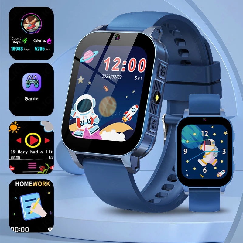 LIGE Neue Kind Kamera Smart Uhr LED Video Aufnahme Studie Karten Geschichte Buch Spiele Kalorien Student Kind Smartwatch Junge Mädchen Geschenk