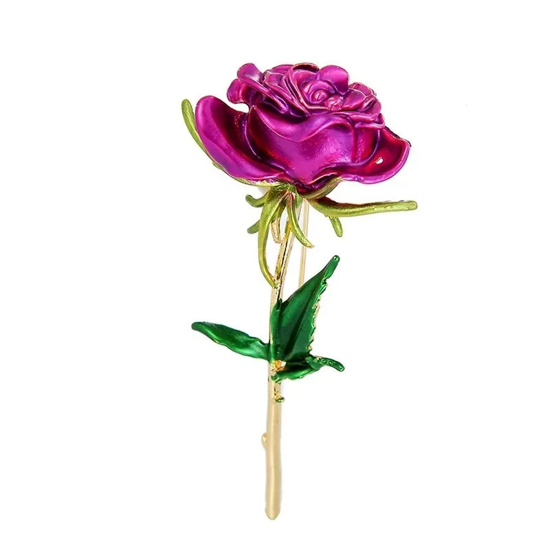 Brosche Blume Emaille Strass Anstecknadel vielseitig Damen