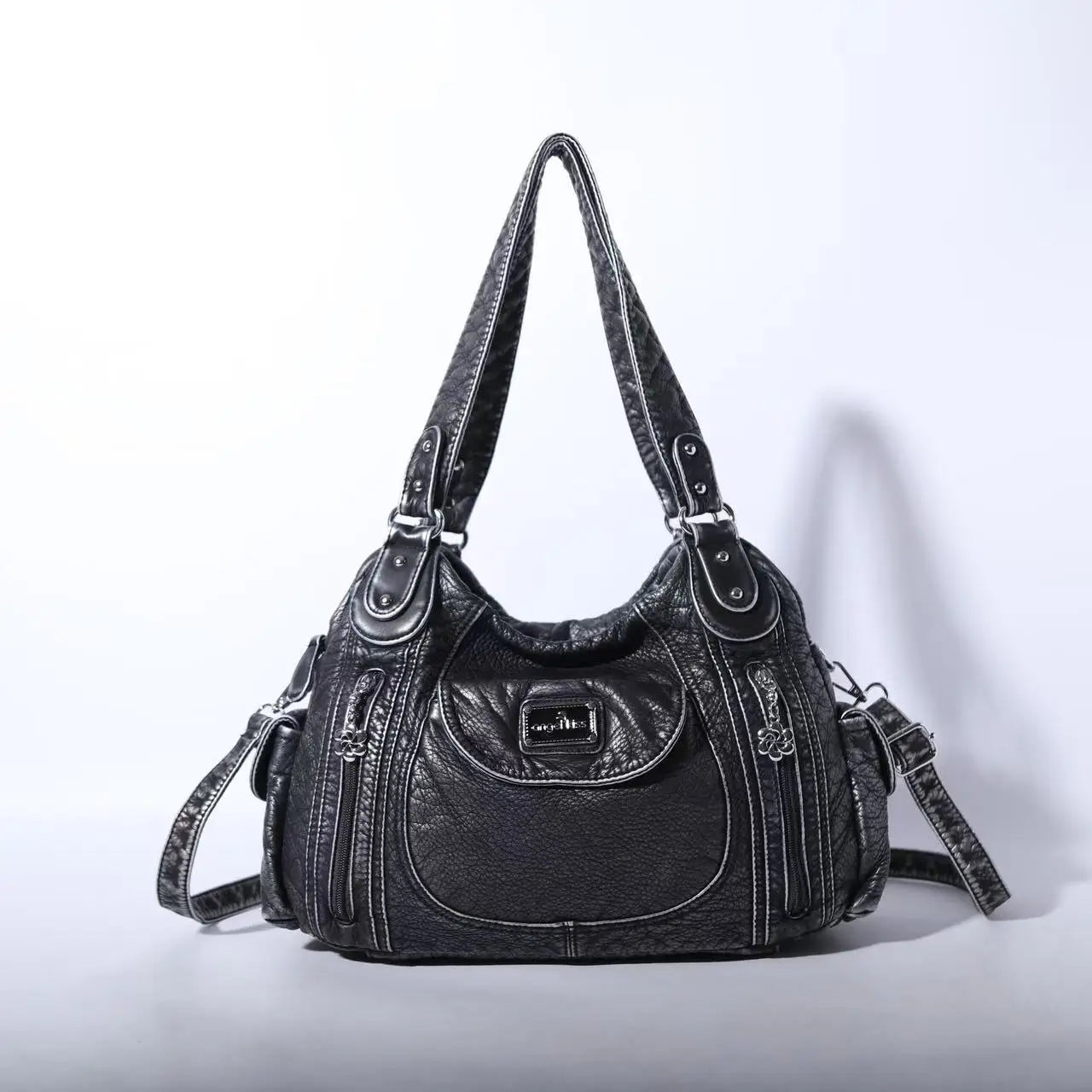 Damen-Handtasche Große Kapazität Kariertes Muster Schultertasche mit Reißverschluss Alltagstauglich