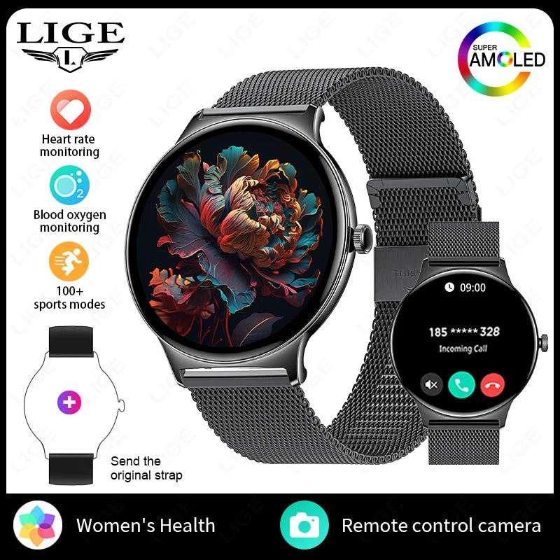 Männer und Frauen Smartwatch mit Fitness Tracker und Blutdruck Monitor