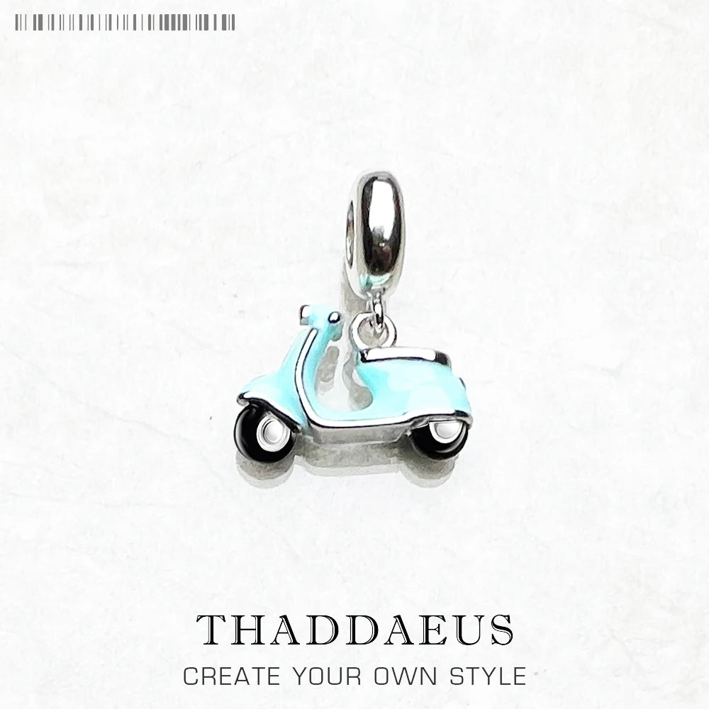 Damen-Charm-Anhänger Motorroller Urlaub trendig II aus Sterlingsilber
