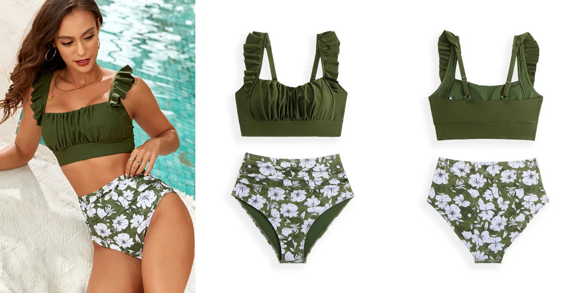 Sexy Bikini-Set mit Strasssteinen für Damen – ideal für Strand und Pool