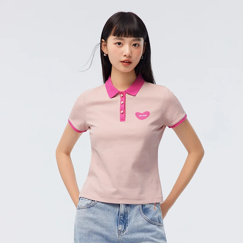 Semir Polo Shirt Frauen cool anti bakteriell schlank süß Stil Sommer neue Farbkontrast Druck Pulloverf Polo