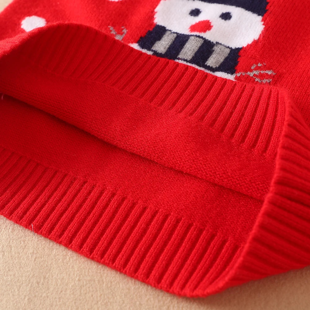 Baby Kinder Pullover Strick Pullover Kleidung Herbst Winter weiche Wolle Kleidung Weihnachten Sweatshirts Jungen Mädchen Schneemann Outfit