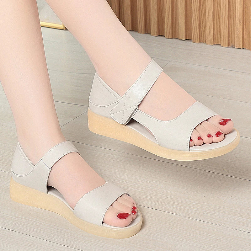 AIYUQI Damen-Sandalen, flach, 2025, neue rutschfeste römische Sandalen, weiblich, Sommer, große Mutter-Schuhe
