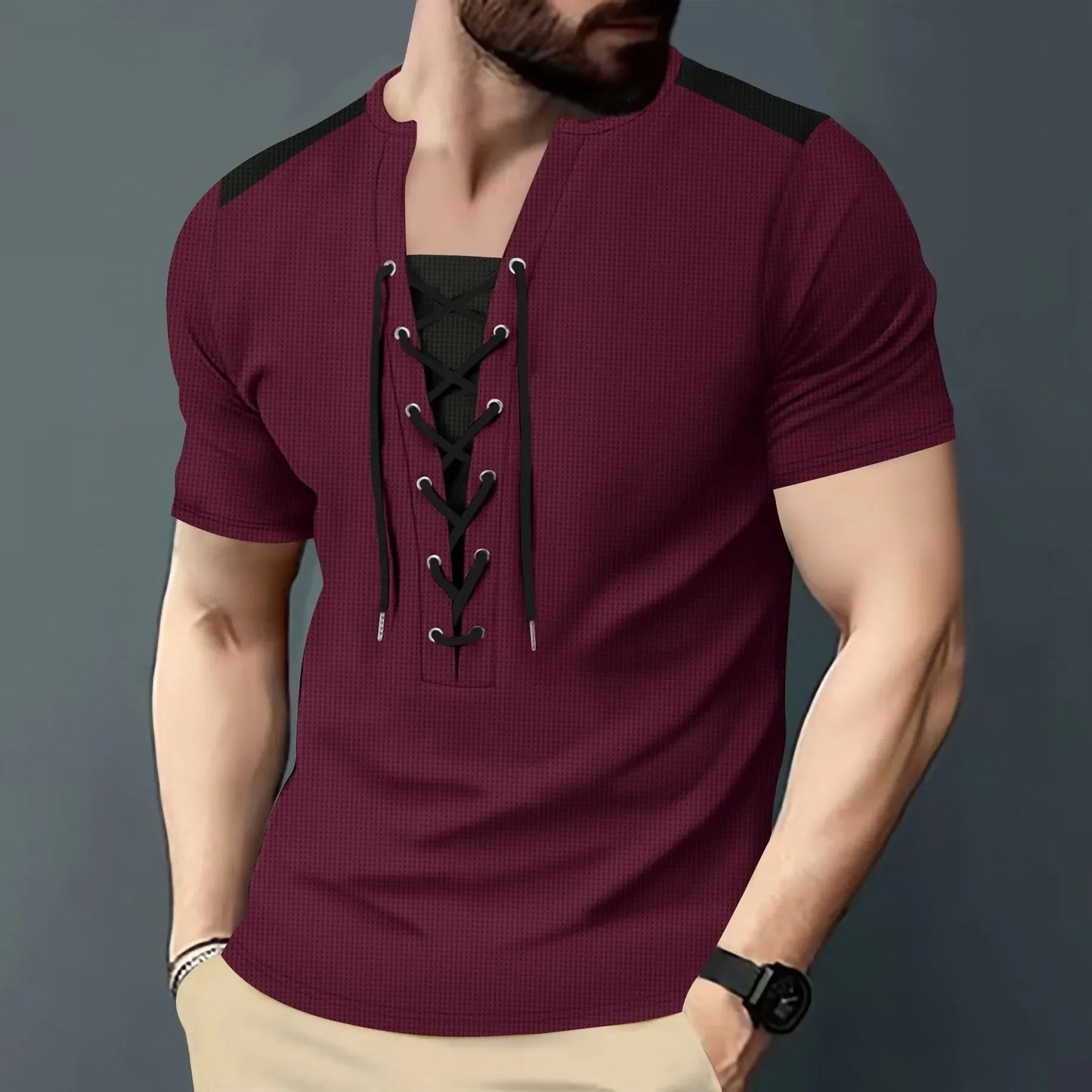Kurzärmeliges Herren-Sommer-T-Shirt mit lockeren Streifen – vielseitiges, trendiges Oberteil für Paare
