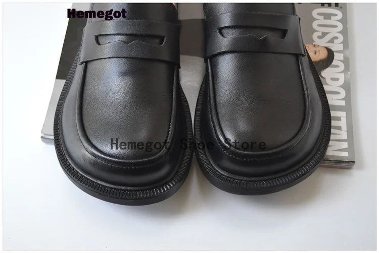 Big Round Toe Men's Shoes New Wide Toe British Style Low Heel Soft Sole Soft Leather Men's Shoes Trend Business Casual Shoes