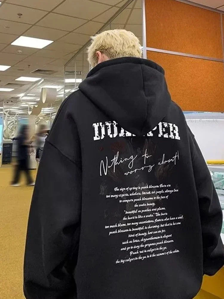 Autumn Goth Letter Printed Pullover Hoodies For Men New in Y2K Streetwear Fashion Sweatshirts Hip Hop Cotton Hoodie Tracksuit
