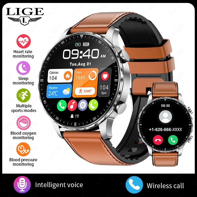 Herren und Damen Smartwatch mit IP68 wasserdichter Funktion und Bluetooth-Anruf