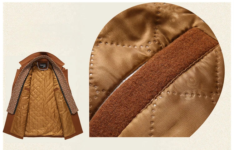 Langer Mantel aus Wollmix für Herren – Unifarben & warm