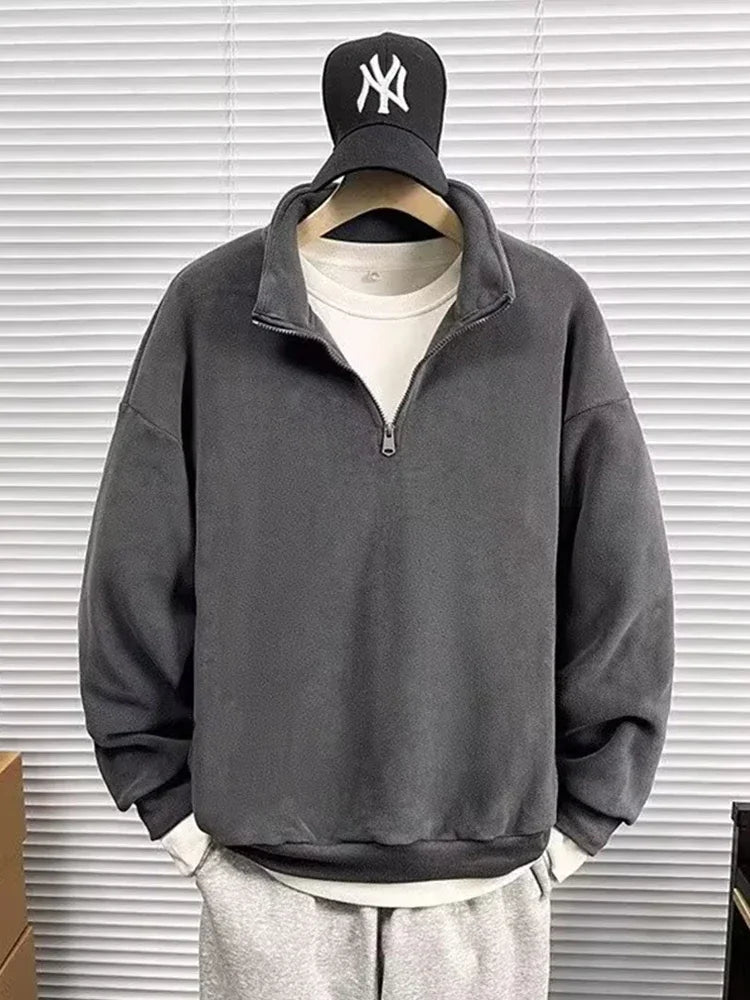 Herren Sweatshirt aus Polar Fleece im Y2K Vintage Stil mit Rollkragen