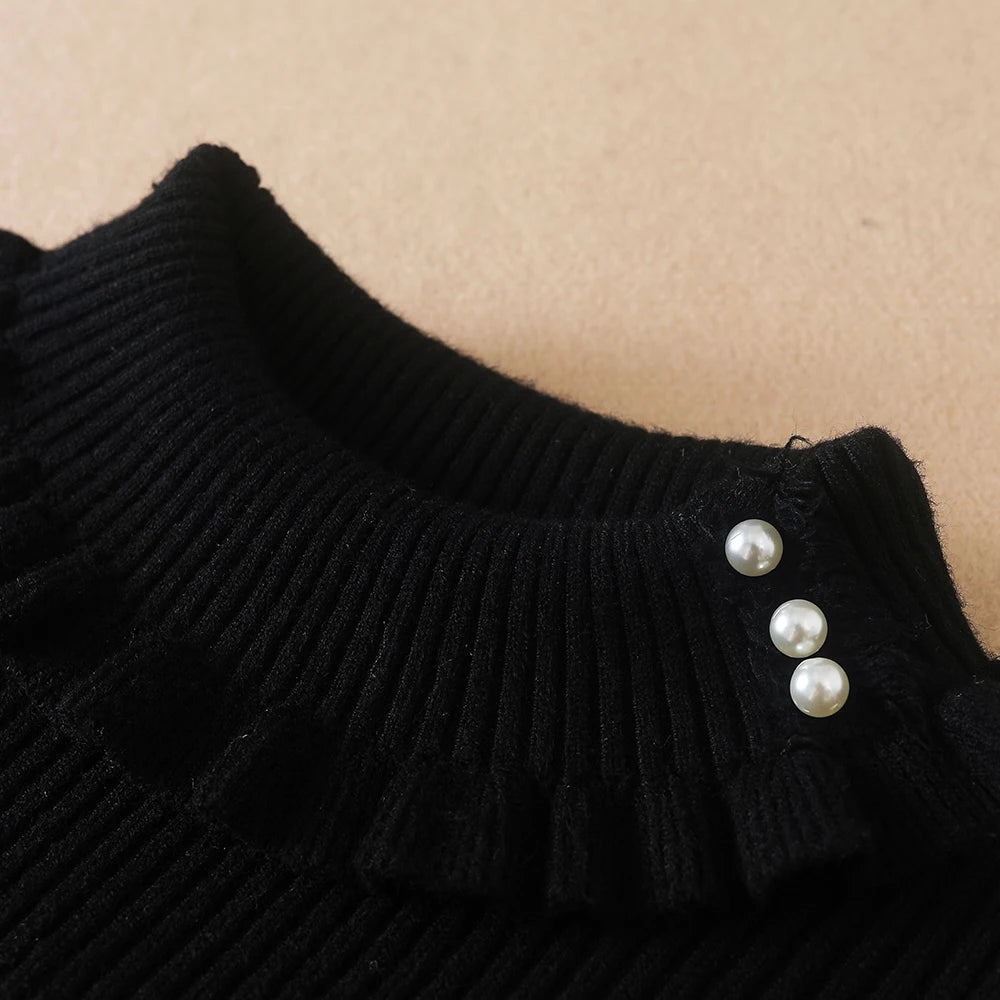 Mädchen Pullover 2024 Neue Winter Kinder Kleidung Kinder Tops Warme Strickwaren Kinder Pullover Baby Mädchen Rollkragen Pullover