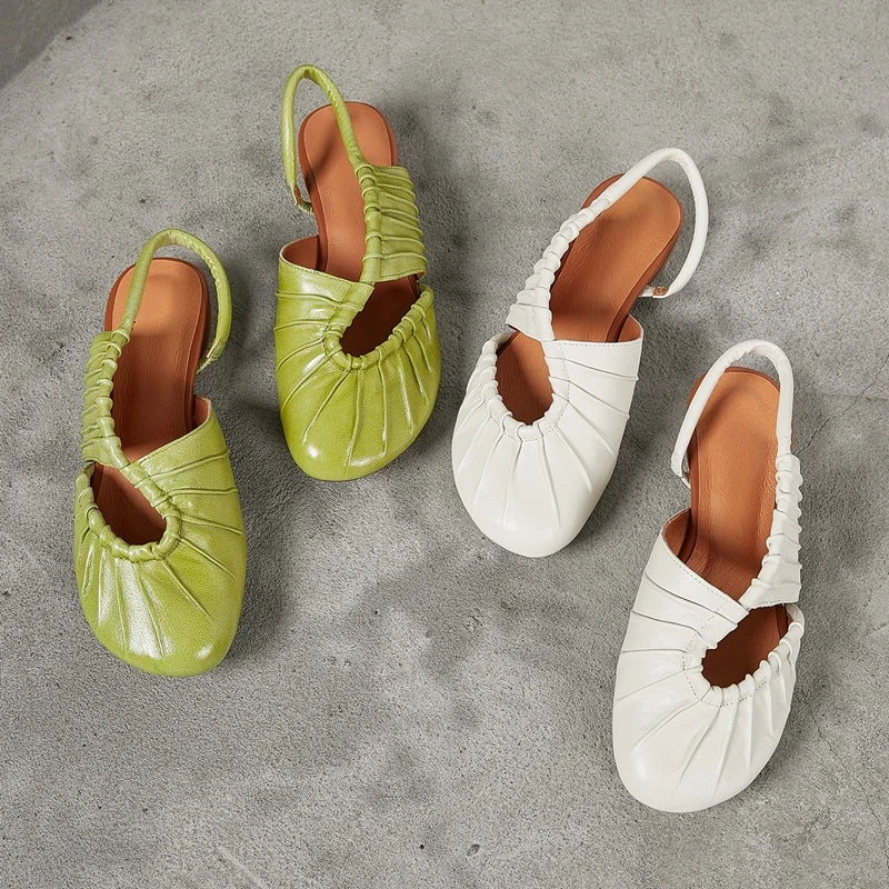 AIYUQI 2025, neue stil geschlossene zehen frauen sandalen Plissee nicht-slip Römischen sandalen für frauen Große größe sommer strand weibliche schuhe
