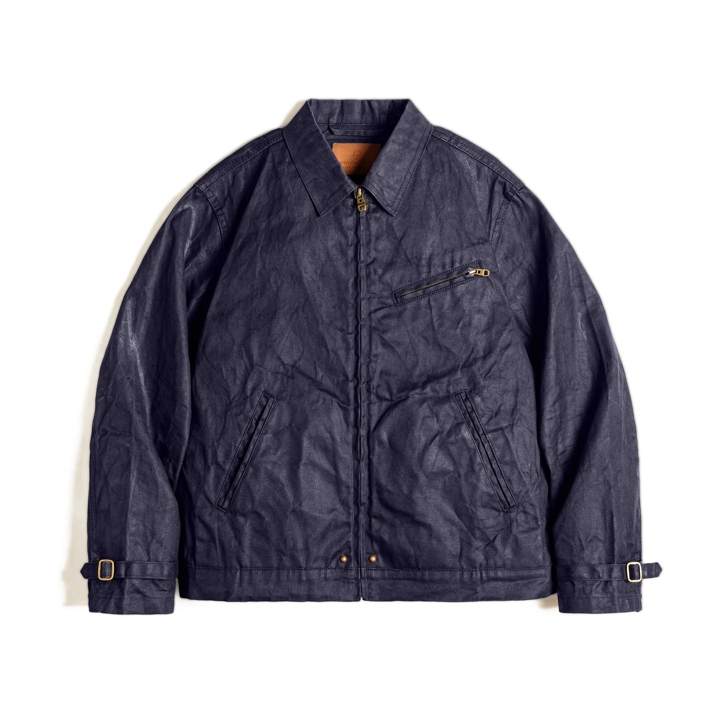Herren Jacke Vintage IV Oil Waxed Canvas Revers Reißverschluss Taschen
