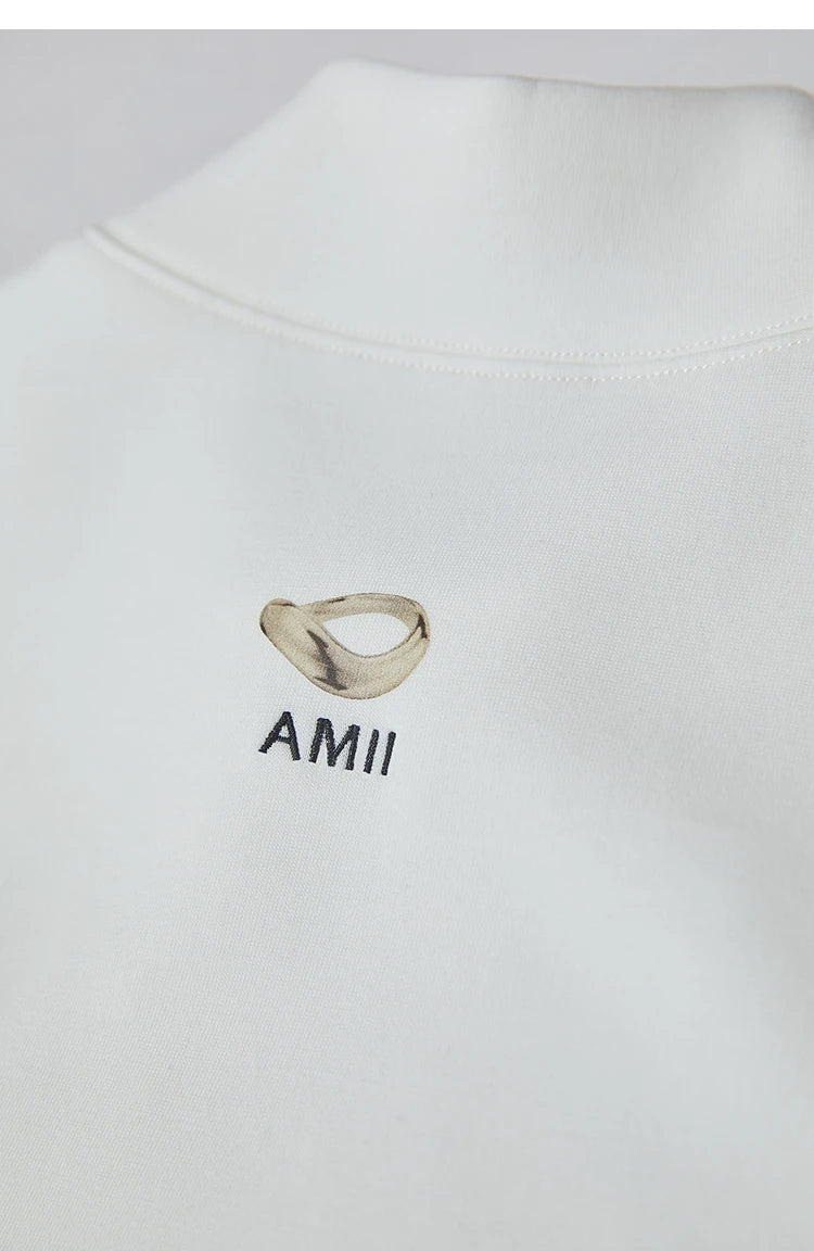 Damen Casual T-Shirt mit Gedrucktem Rollkragen und Kurzarm für den Sommer