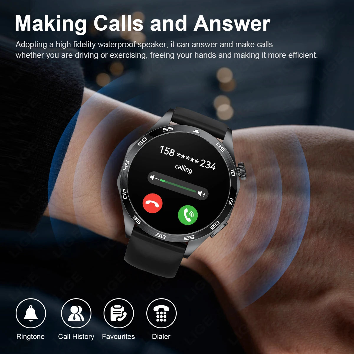 LIGE Micro Physikalische Untersuchung EKG + PPG Männer Smartwatch Bluetooth Anruf Smart Herzfrequenz Blutdruck Blut Sauerstoff Gesundheit Uhr