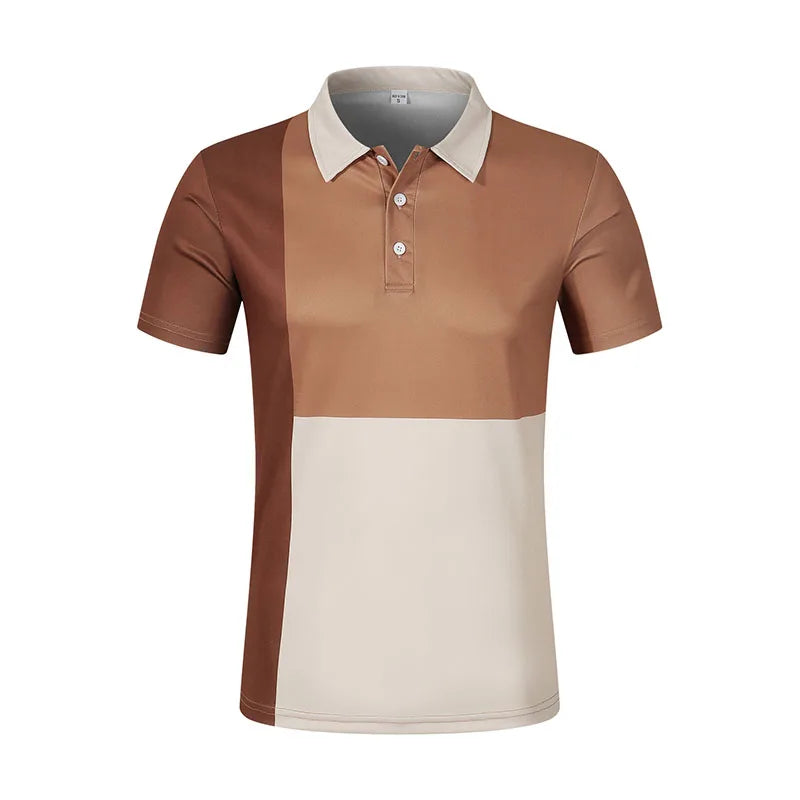 Sommerliches Polohemd mit Farbblock-Design und atmungsaktivem, bequemem Kurzarm – ideal für legere Anlässe